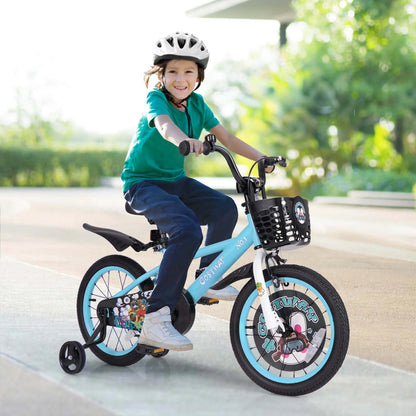 Costway 16" Kid'S Bike for 4 - 7 with Height - Adjustable Handlebar & Saddle Handbrake Blue - Product image 2