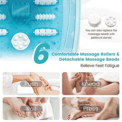 Foot Spa Bath Massager w/ Heat, Bubbles & Vibration Mode, Digital Temp Control, 12 Rollers - Product image 16