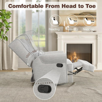Royalcraft Swivel Nursery Glider Recliner, Comfy Upholstered Glider Chair with Lumbar Pillow and Footrest - Product image 36