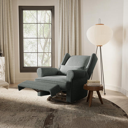 Royalcraft Swivel Nursery Glider Recliner, Comfy Upholstered Glider Chair with Lumbar Pillow and Footrest - Product image 19