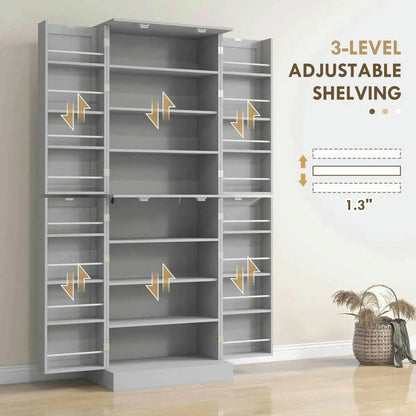 Spaco 17 - Tier Kitchen Small Pantry Cabinet with 2 Doors and 6 Adjustable Shelves, Cabinet Pantry - Product image 63