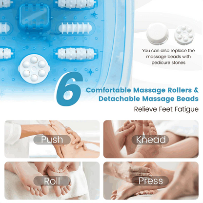 Foot Spa Bath Massager w/ Heat, Bubbles & Vibration Mode, Digital Temp Control, 12 Rollers, Pedicure Stone - Product image 4