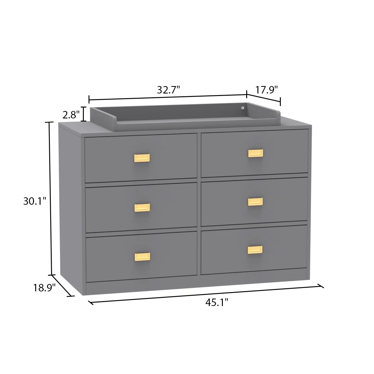 OXYLIFE 45" Baby Nursery Changing Table Dresser with 4 Drawers and Shelf for Nursery Room, White - Product image 28
