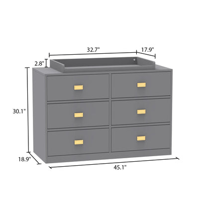 OXYLIFE 45" Baby Nursery Changing Table Dresser with 4 Drawers and Shelf for Nursery Room, White - Product image 28