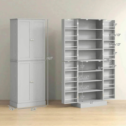 Spaco 17 - Tier Kitchen Small Pantry Cabinet with 2 Doors and 6 Adjustable Shelves, Cabinet Pantry - Product image 62