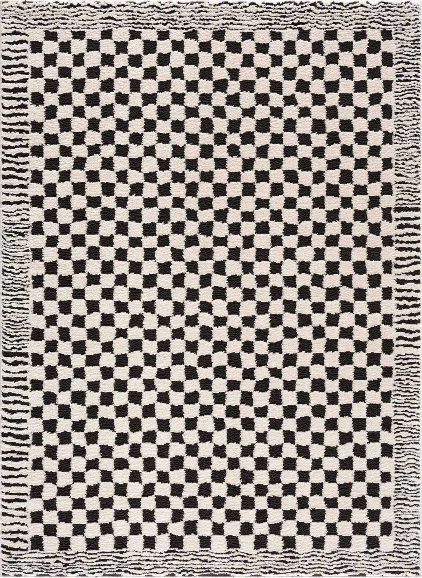 Hauteloom Leryn Black & White Checkered Area Rug - Area Rug for Living Room, Bedroom - Product image 1