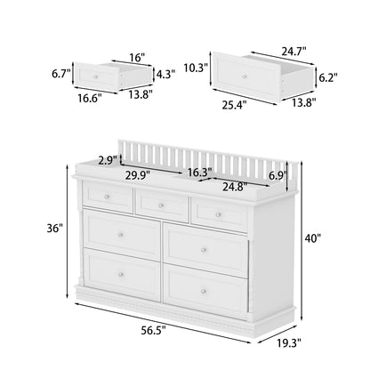 OXYLIFE 45" Baby Nursery Changing Table Dresser with 4 Drawers and Shelf for Nursery Room, White - Product image 63