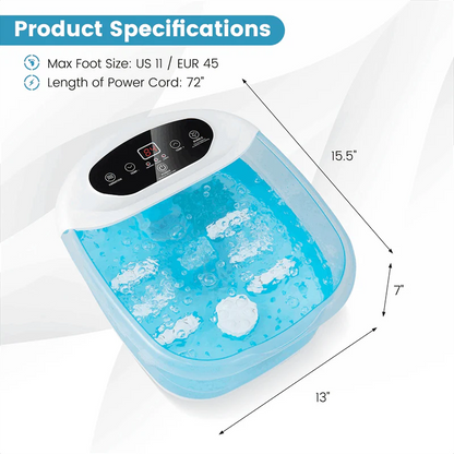 Foot Spa Bath Massager w/ Heat, Bubbles & Vibration Mode, Digital Temp Control, 12 Rollers, Pedicure Stone - Product image 3