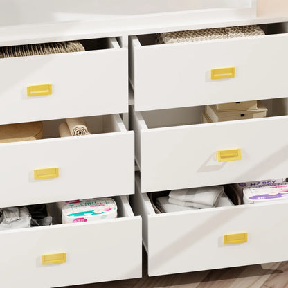 OXYLIFE 45" Baby Nursery Changing Table Dresser with 4 Drawers and Shelf for Nursery Room, White - Product image 79