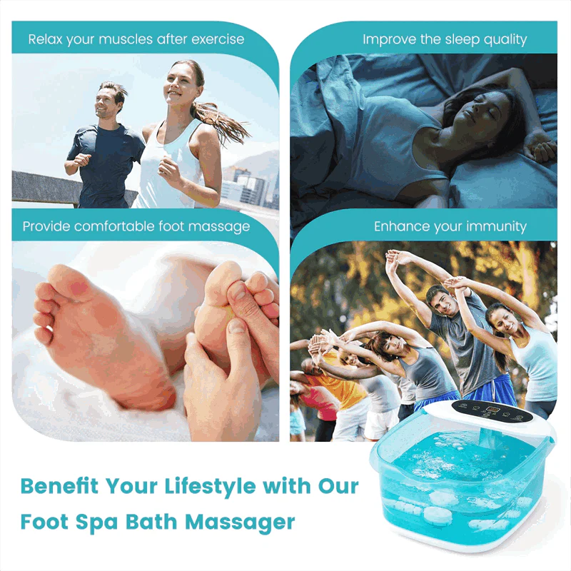Foot Spa Bath Massager w/ Heat, Bubbles & Vibration Mode, Digital Temp Control, 12 Rollers - Product image 18