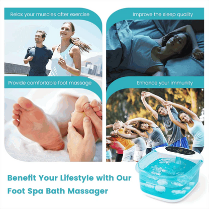 Foot Spa Bath Massager w/ Heat, Bubbles & Vibration Mode, Digital Temp Control, 12 Rollers - Product image 18