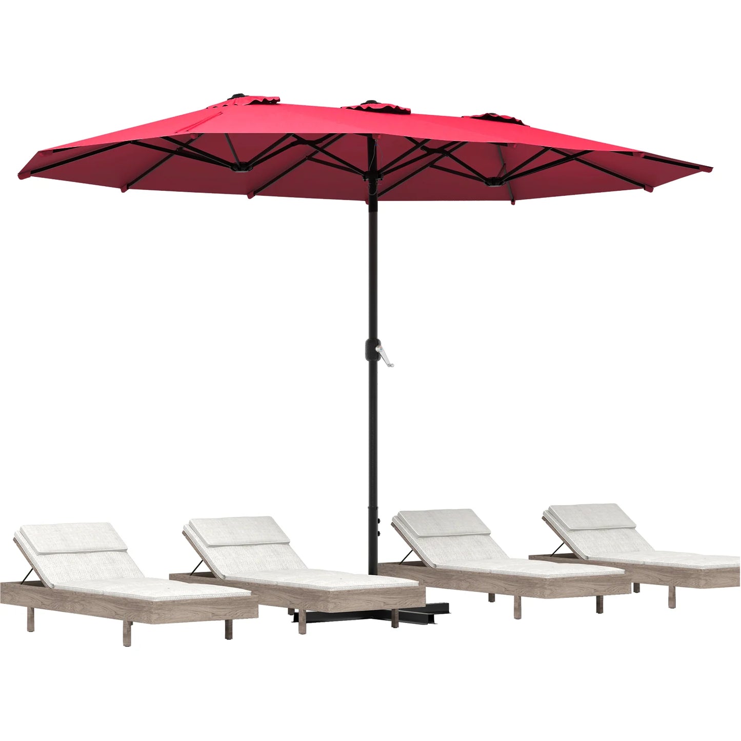 AECOJOY 15x9ft Double-Sided Patio Umbrella, Red - Product image 1