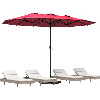 AECOJOY 15x9ft Double-Sided Patio Umbrella, Red - Product image 1