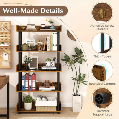 Tangkula 5-Tier Open Bookcase with Industrial Storage Unit - Product image 8