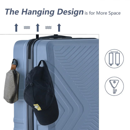 3 Piece Blue Luggage Travel Set, 20" 24" 28" Carry on Luggage with Spinner Wheels - Product image 8