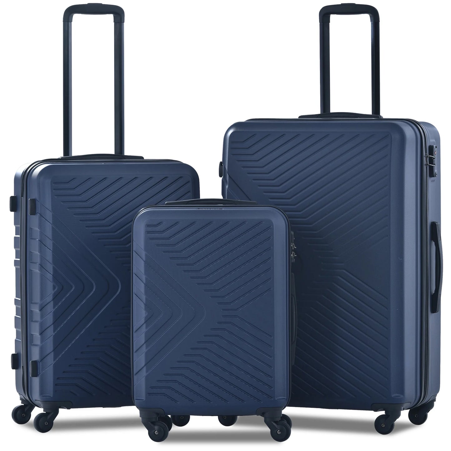 3 Piece Blue Luggage Travel Set, 20" 24" 28" Carry on Luggage with Spinner Wheels - Product image 35