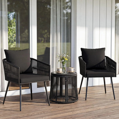 Tangkula 3 Pieces Patio Rattan Bistro Conversation Set - Product image 2