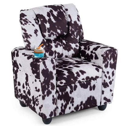 Kids Recliner Chair with Cup Holder & Side Pocket, Adjustable Toddler Lounge Sofa, Ergonomic Children Armchairs for Boys Girls Age 3+, 150lbs