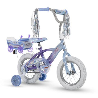 Frozen Bike with Doll Carrier Sleigh for Girl'S, 12 In., White and Purple by Huffy - Product image 2