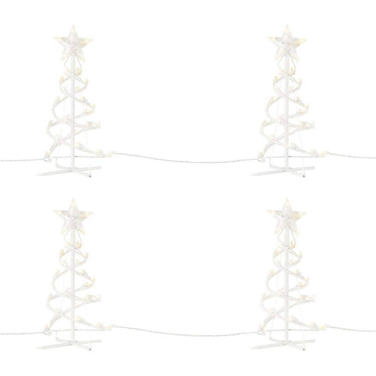 Home Accents Holiday 18 in. Warm White Spiral Tree LED Pathway Lights (Set of 4)